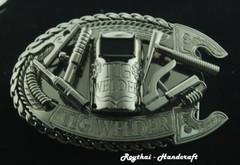 (8X11 CM) MADE BY ORDER MEN BELT BUCKLE HANDMADE STAINLESS STEEL TIG WELDER 4