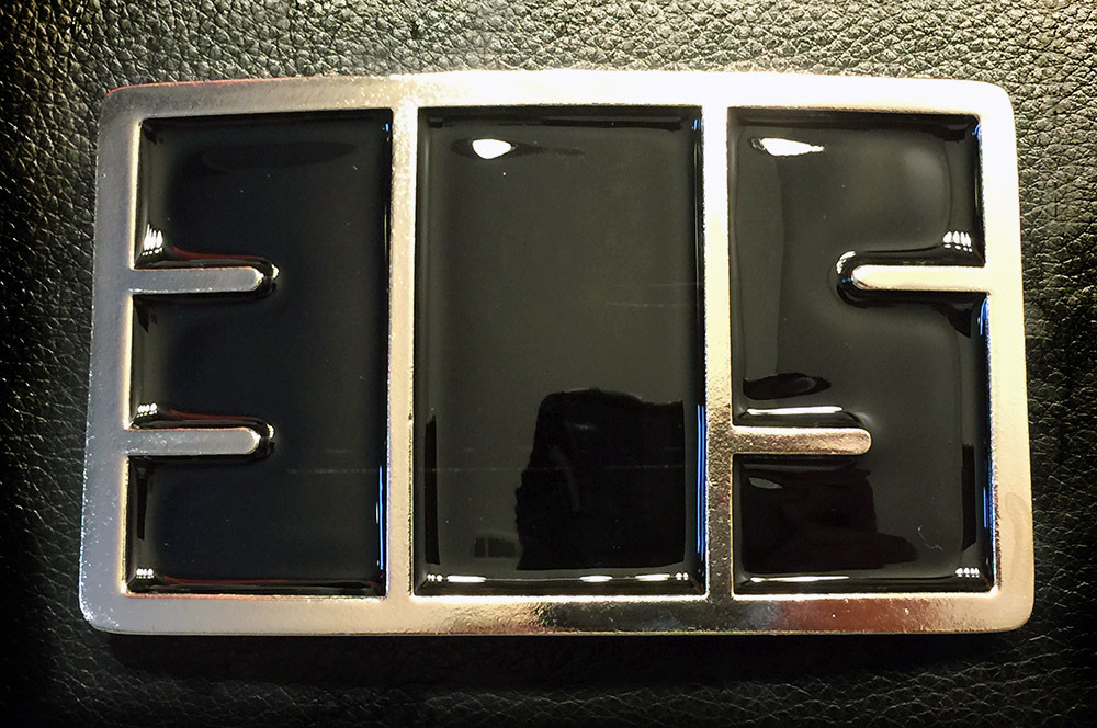 Miami 305 Belt Buckles made by Dirty Dade Gear. Glossy Black with Silver Trim.