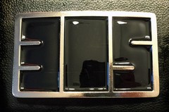 Miami 305 Belt Buckles made by Dirty Dade Gear. Glossy Black with Silver Trim.