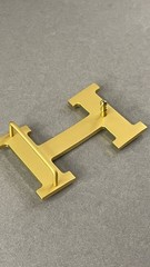 Gold H Shape Belt Buckle Brushed Gold Metal Hardware Statement Buckle