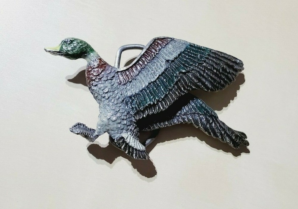 Indiana Metal Craft 1978 Pewter Belt Buckle EX76 Goose  Duck  Bird LGL (P3414)