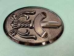 Medieval Times Sword In Black Oval Vintage Belt Buckle