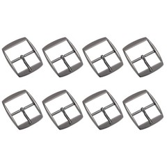 8Pcs 1.26&Prime; Single Prong Belt Buckle Square Center Bar Buckles Metallic Black