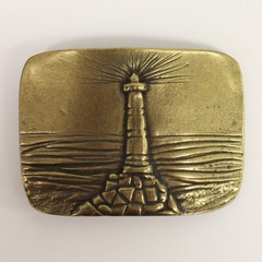 Lighthouse Antique Brass Belt Buckle – Nautical Style Maritime Buckle