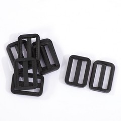 Travel Plastic Adjustable Backpack Glide Buckle Black 25mm Strap Width 8pcs