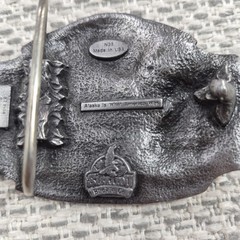 Vintage Siskiyou Buckle Co Belt Buckle Mens Silver Alaska Eagle Cabin Ram