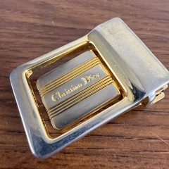 Vintage Christian Dior Belt Buckle Gold Silver Tone CD Logo Replacement