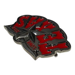 Lone Star State Texas Bull Horns Longhorn Red Letter Belt Buckle Western Country