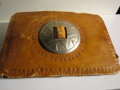 VINTAGE HAND TOOLED LEATHER BELT BUCKLE LARGE – GW-26