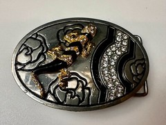 Gecko Lizard Salamander Multi Colored Jeweled Unique Animal Theme Belt Buckle