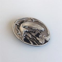 Fish Fishing Wildlife Fisherman Western Oval Belt Buckle also Stock in US