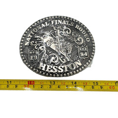 NFR Hesston Metal Belt Buckle 1984 Fellows New Sealed