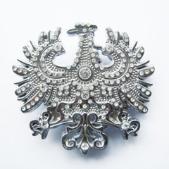 Chrome Silver Phoenix Rhinestones Metal Fashion Belt Buckle