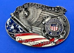 The Us Coastguard Raised Dimensional Belt Buckle America&rsquo;s Heroes