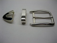 Sterling silver 925 solid buckle loop and tip 52 grams for 1.5&Prime; belt made in USA