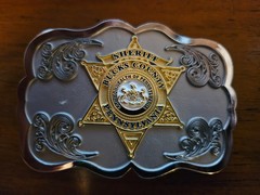 Deputy Sheriff Bucks County Badge Belt Buckle and cigar cutter (Challenge coin)