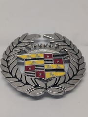 Cadillac Emblem Metal Belt Buckle Bottle Opener Chrome Enamel Vintage GUC