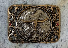 Mexican Toro Bull Head Charro Cowboy Belt Buckle Hebilla Vaquera Made In Mexico