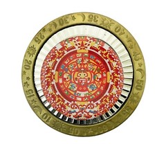 Vintage Spinner Belt Buckle Aztec Calendar New Men Women Mexican Fashion Rodeo