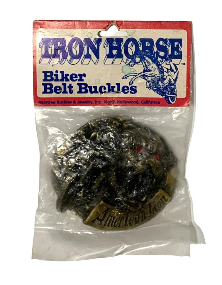 Vintage 1994 Raintree Iron Horse American Lion Biker Belt Buckle Outlaw Made USA