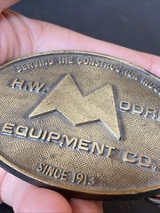 VTG BELT BUCKLE HW Moore Equipment Co Denver Colorado Construction Since 1913