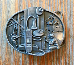 1988 SISKIYOU Telephone Communications Lineman Belt Buckle Z-50 U.S.A.