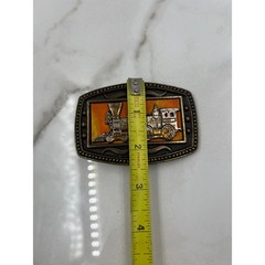 Vtg Steam Train Railroad Locomotive Belt Buckle CII New York