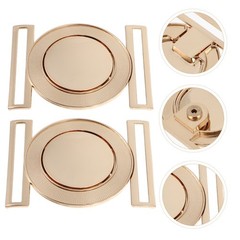 2 Pcs Metal Decorative Buttons Waist Buckle Belt Accessory Women&rsquo;s Boy Buckles