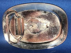 Vintage FORD silvertone rectangular/oval metal belt buckle, 3 7/8&Prime; X 2 7/8&Prime;