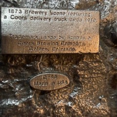 Vintage 1990 Coors Brewery Beer Americana Belt Buckle Bergamot Made in USA