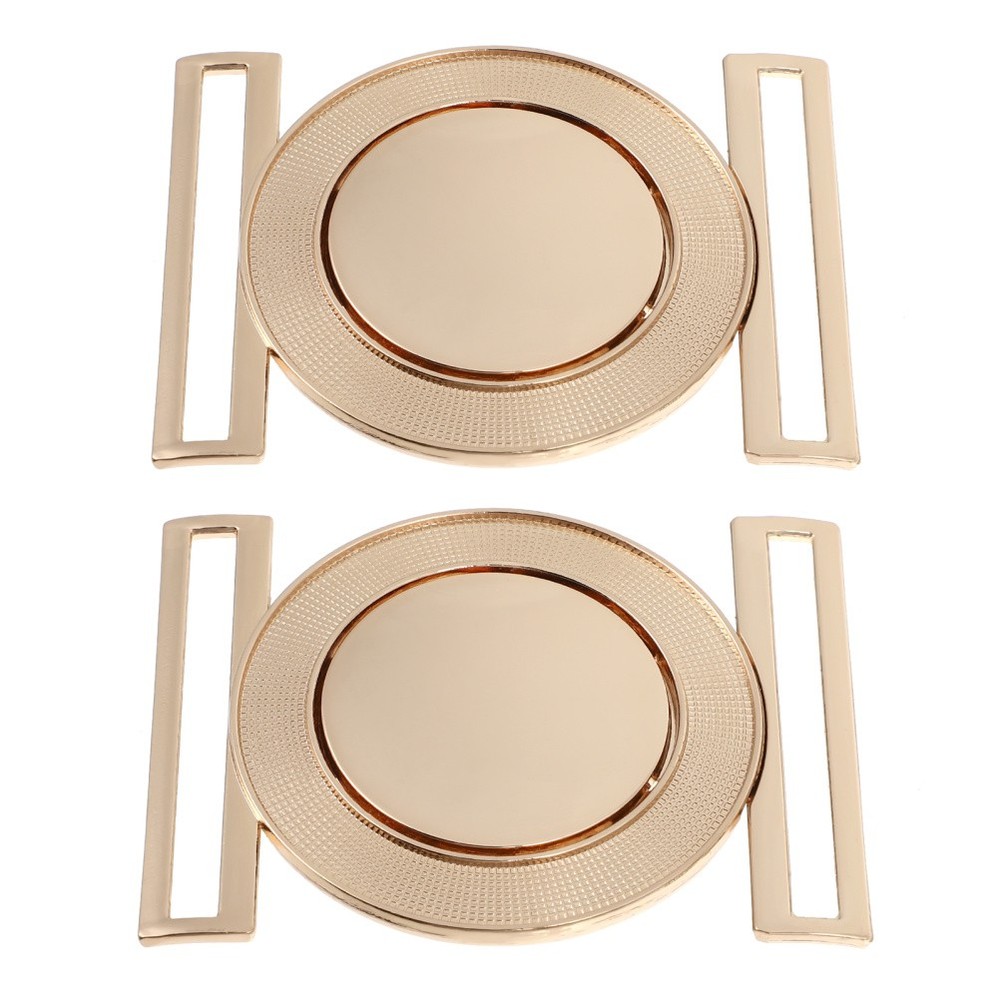 2 Pcs Metal Decorative Buttons Waist Buckle Belt Accessory Women&rsquo;s Boy Buckles