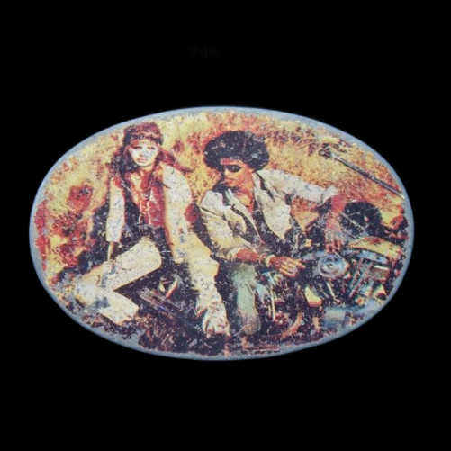 HIPPY PEACE LOVE ERA PSYCHEDELIC SEXUAL REVOLUTION BELT BUCKLE BOUCLE CEINTURE