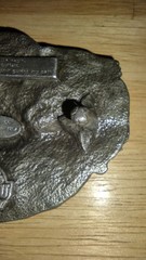 Belt buckle 3-D eagle Indian chief buffalo color 1988 by Siskiyou unused
