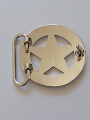 Texas Ranger Badge Belt Buckle – Silver Finish Western 1.75&Prime; Belt Buckle