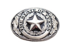 Men Silver Metal Belt Buckle Western Cowboy Texas State Lone Star Casual Dressy