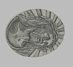 Jesus Image Belt Buckles Men Women Brushed Antiqued Vintage Gray Metal Western