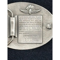 1992 Indianapolis 500 Belt Buckle Solid Pewter Limited Edition Cadillac 100/500