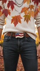New Men Women Buckle Western Cowboy Silver American USA Flag United States Stars
