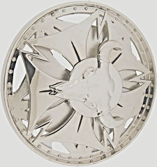 Bull Longhorn Belt Buckle Silver Metal Vintage Spinner Western Cowboy Rodeo OX