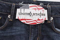 Men Women Silver Metal Buckle Fashion United States Of America Flag USA 4th July