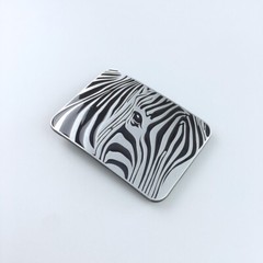 Antique Silver Africa Zebra Animal Wildlife Enamel Western Belt Buckle