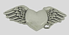 Heart Shaped Belt Buckle Wild at Heart Silver Chrome Vintage Metal Men Women New
