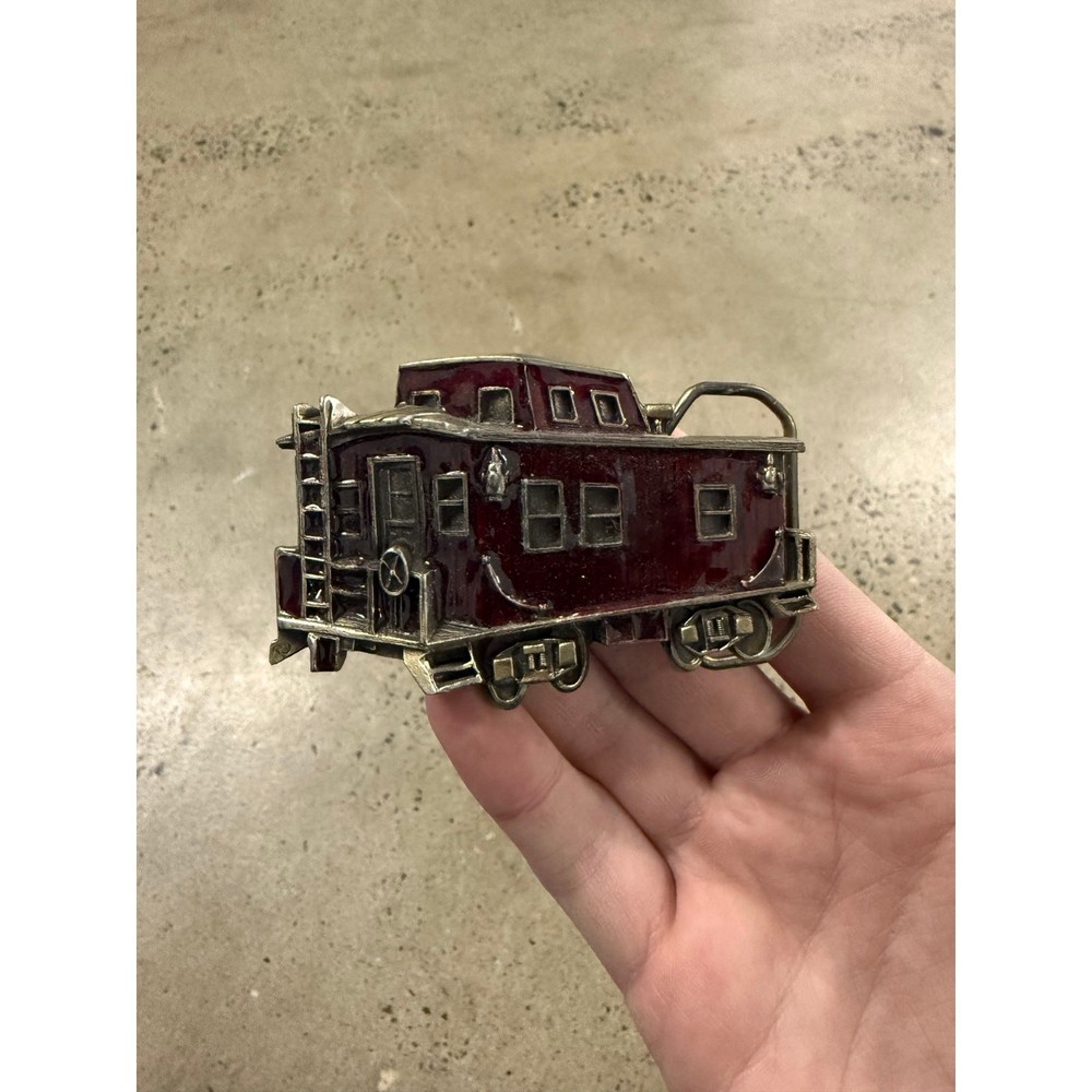 Vintage 1979 Train Car Caboose Belt Buckle Great American Buckle Co