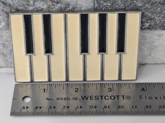 2002 Motorhead Metal And Enamel 3.75&Prime; Wide Piano Keyboard Belt Buckle