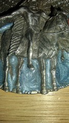 Belt buckle 3-D eagle Indian chief buffalo color 1988 by Siskiyou unused