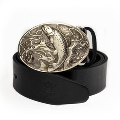 German silver belt buckle Trout, fisherman Salmonidae buckle, fisherman gift