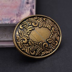 Western Flower Heavy Antique Brass Huge Leathercraft Belt Buckle Fit 39mm Strap