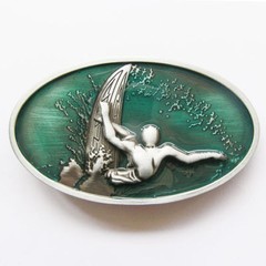 Surfer Surfing Blue Wave Ocean Beach Surf Metal Belt Buckle
