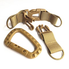Tactical Keychain Molle Webbing Hook Belt Buckle Detachable Carabiner Key Rings