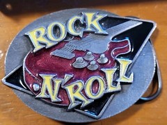Vtg Rock N Roll Belt Buckle 1996 Made In USA C&J Inc.